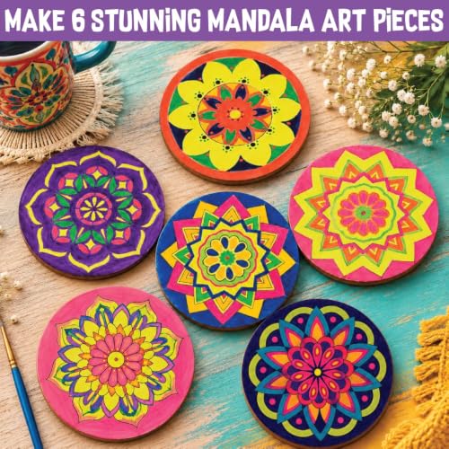 Image of Kalakaram DIY Mandala Art Coaster Painting Kit for Adults & Kids