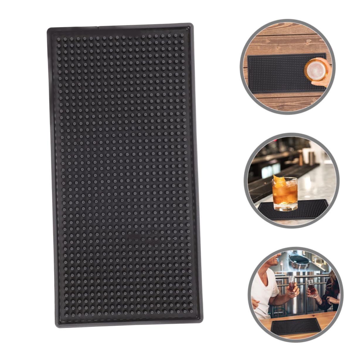 2 Tappetino Nero Pezzi in Antiscivolo per Pvc Bicchieri Bar