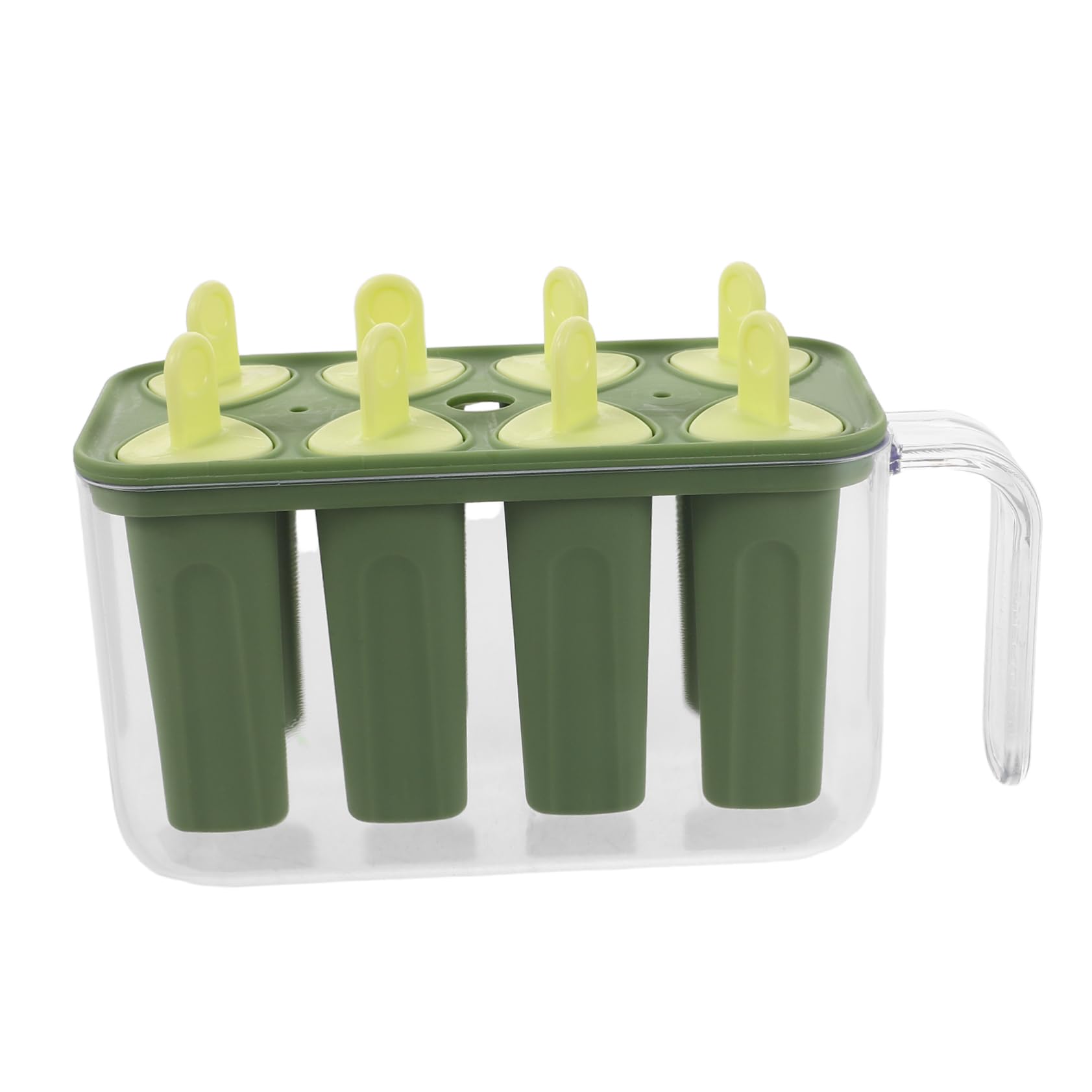 Ciieeo Popsicle Molds: 8-cavities Ice Cream Molds - Popsicle Maker Moulds - Ice Pop Forms - For Cake Pop Cakesicles Container - For Kitchen Freezer Refrigerator Green
