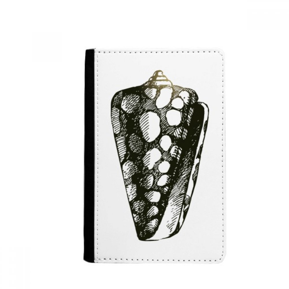 Snail Marine Life Black Illustration Passport Holder Notecase Burse Wallet Cover Card Purse