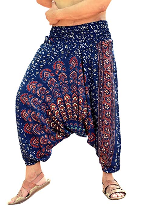 Alphanic Man & Women's Loose Fit Rayon Harem Pants Blue-picture-34
