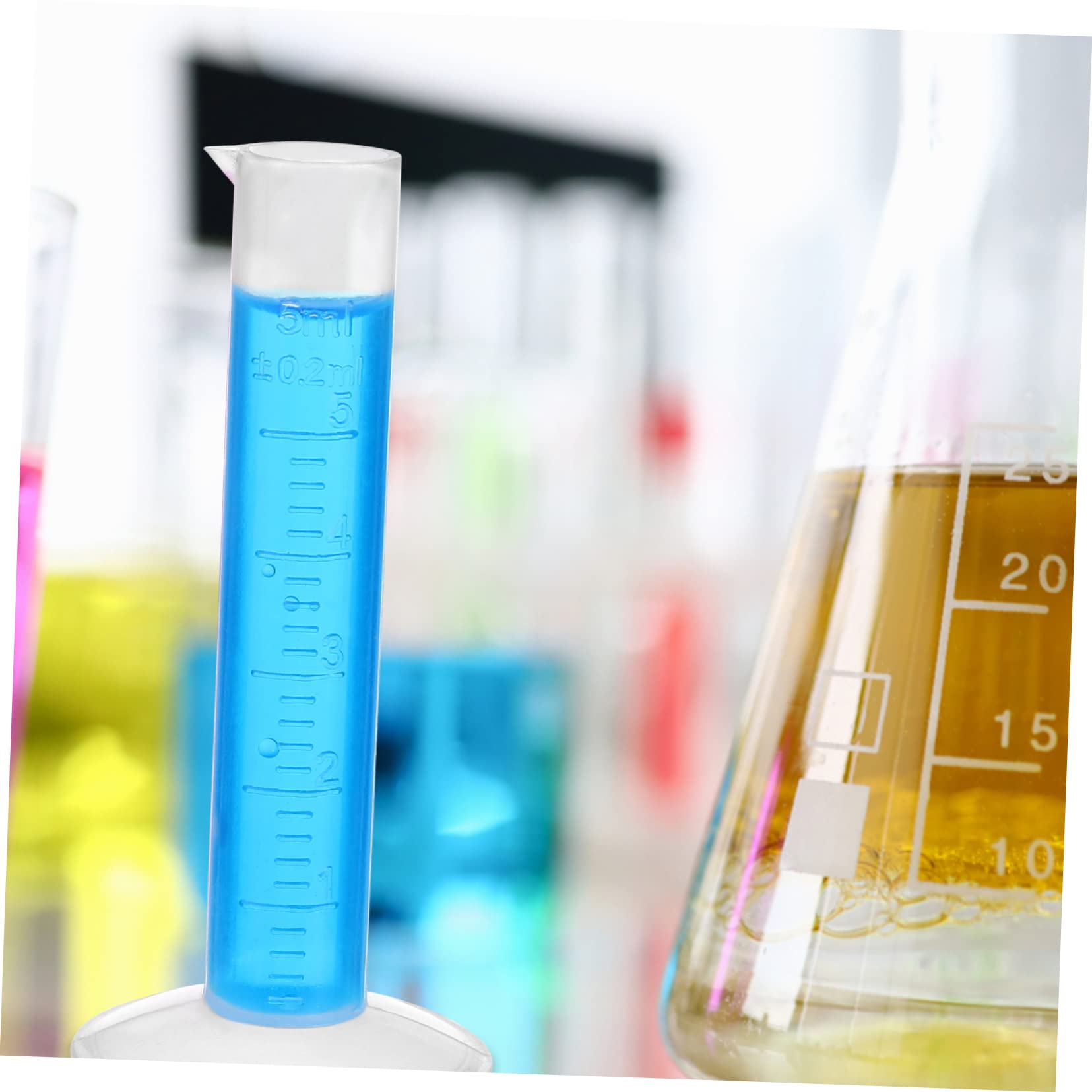 Alipis 3 Set Cilindri Graduati e Becher con Pipette da Trasferimento e Spazzole per Provette Misura per Laboratorio Resistente Acidi e Alcalini