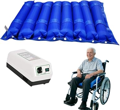 Alternating Pressure Pad for Wheelchairs, Electric Air Inflatable Seat Cushion, with Air Pump, Waterproof Detachable, Inflating Cell Cushion, Bed Sore Prevention Pressure Ulcers Buttocks 8 Roots