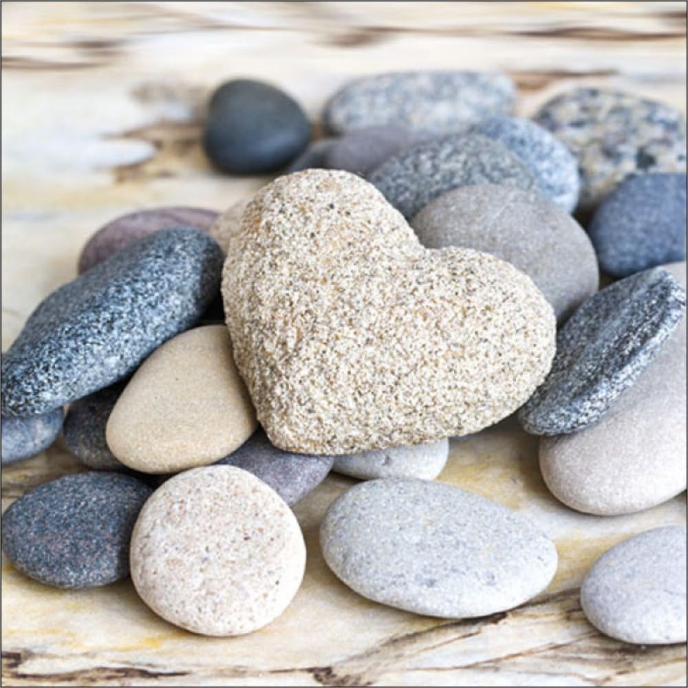 Ambiente Multicoloured 20 3 Ply Paper Napkins Serviettes Pebbles Contemporary Grey Natural