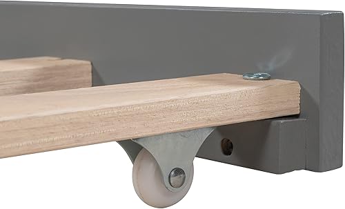 Miniatura 48 de Merax Sofá cama individual con listones de madera, soporte moderno sofá cama con rieles, tamaño individual, blanco marfil Marfil blanco,Espresso