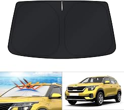 Windshield Sun Shade for 2021 2022 2023 2024 2025 2026 Kia Seltos Custom Fit Window Accessories Shade Sun Visor Protector Foldable Block UV Rays