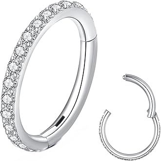 Clear CZ Nose Rings & Earrings - 316L Surgical Steel - Cartilage, Conch, Daith, Helix, Rook, Tragus, Lobe & Snug Body Piercing Jewelry - 20G, 18G