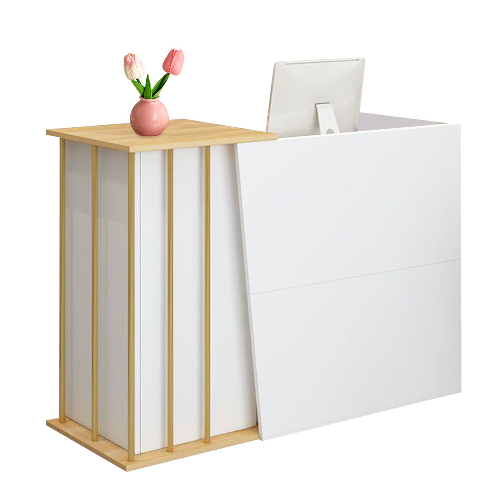 Comptoir de réception pour ranger vos dossiers encombrants avec meuble de bureau 120 cm
