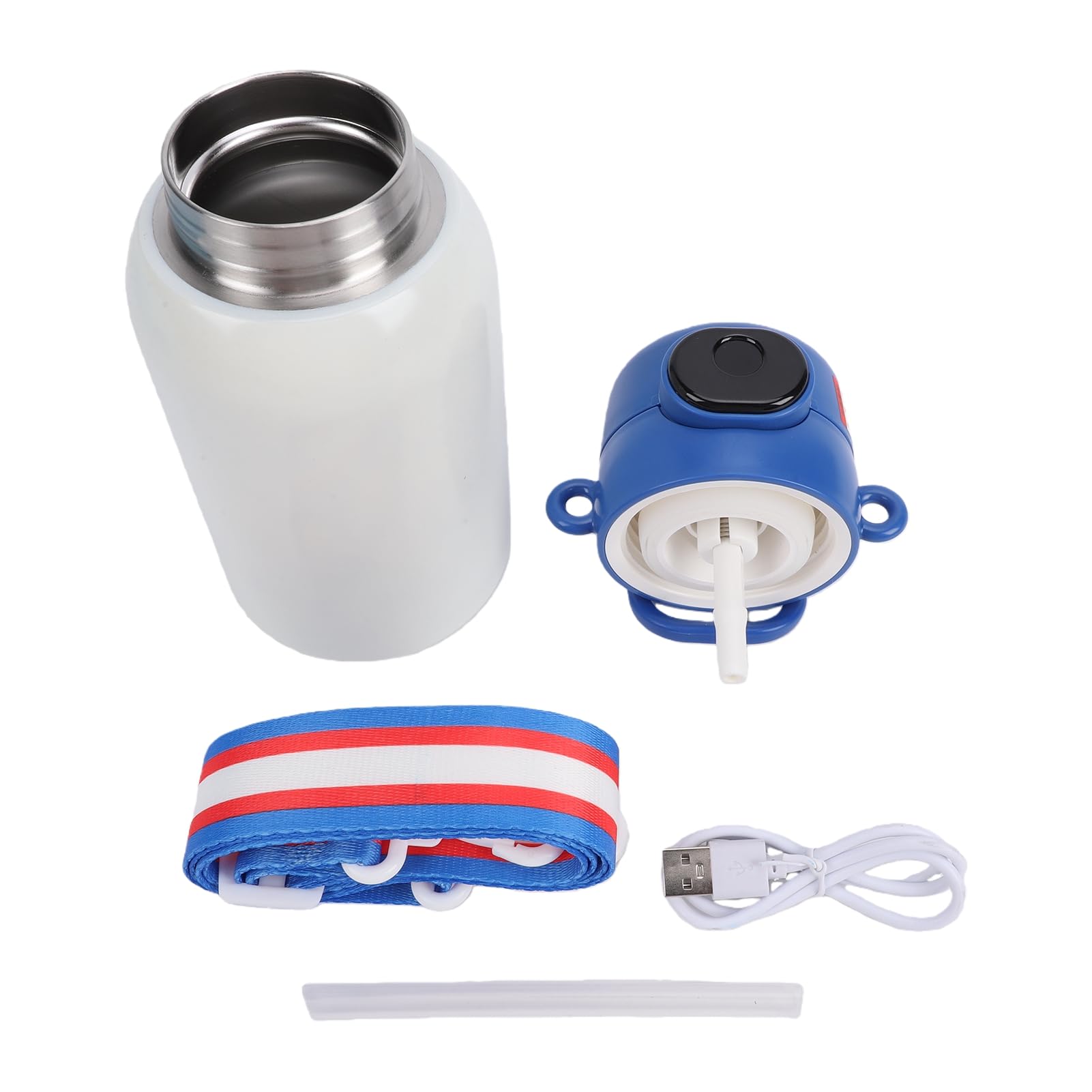 Asixxsix Bottiglia D'acqua Isolata, Sblocco con Impronta Digitale Borraccia Isolata in Acciaio Inossidabile IPX7 Borraccia Sportiva da 550 Ml con Blocco Intelligente