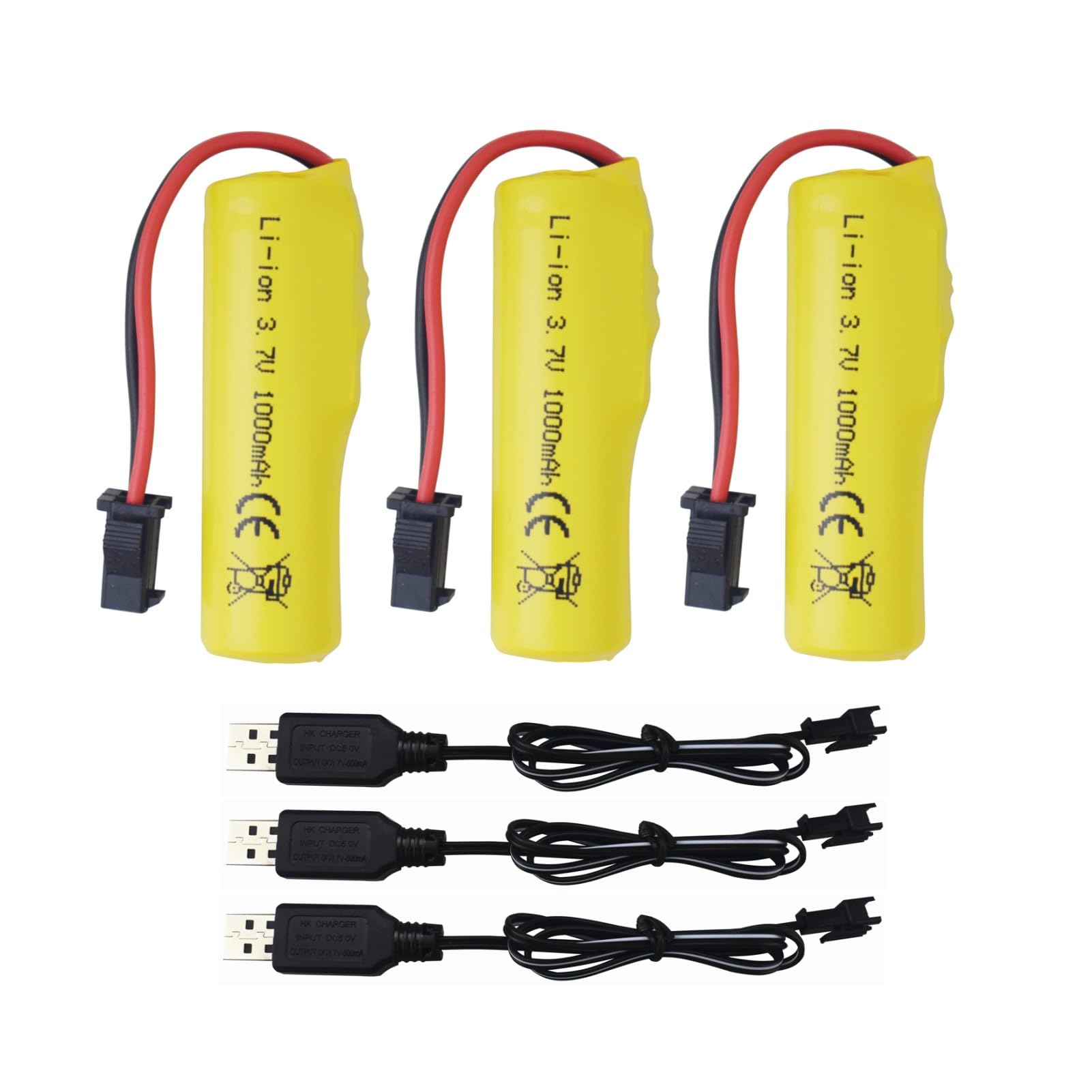 Sea Jump 3PCS 3.7V 1000mAh Li-ion Battery With USB Charging Cable For TB202 TB201 TM201 TM202 TC141 DE35 DE38 DE40 DE50 DE84 S767 SL-356A 1220A RC Stunt Car RC Toy Car