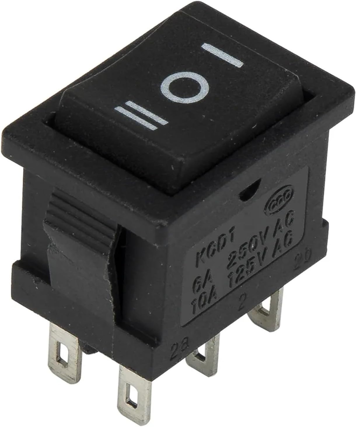 100pcs / lot KCD1-203 perforate 19 x 13 mm 6 pin ON - Off - ON Boat Rocker Switch Power Switch(Black)