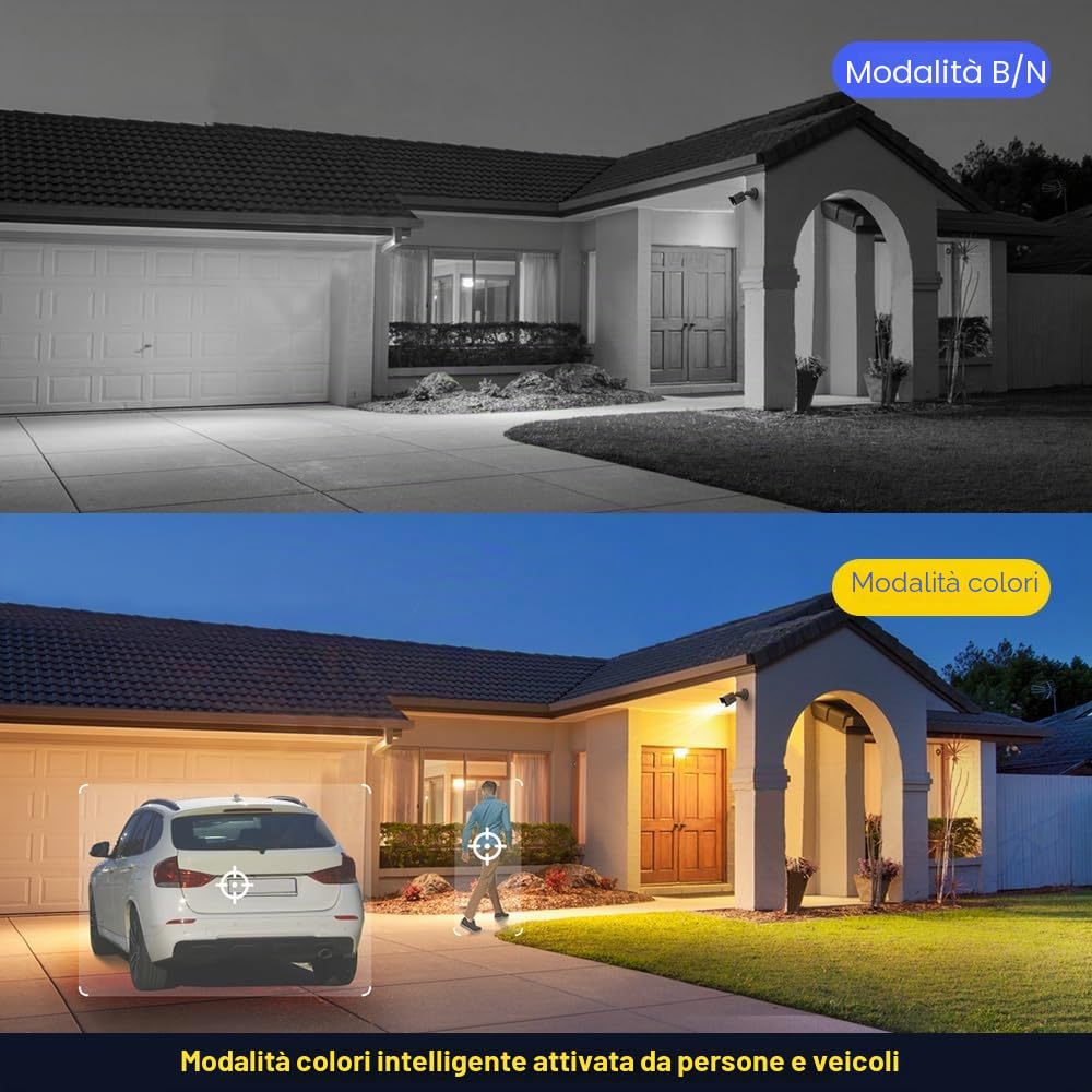 ANNKE Telecamera di sicurezza 3K con cavo, Smart Dual Light TVI aggiunta telecamere CCTV per esterni con microfono integrato e visione notturna a colori, IP67 Bullet Camera per la sorveglianza