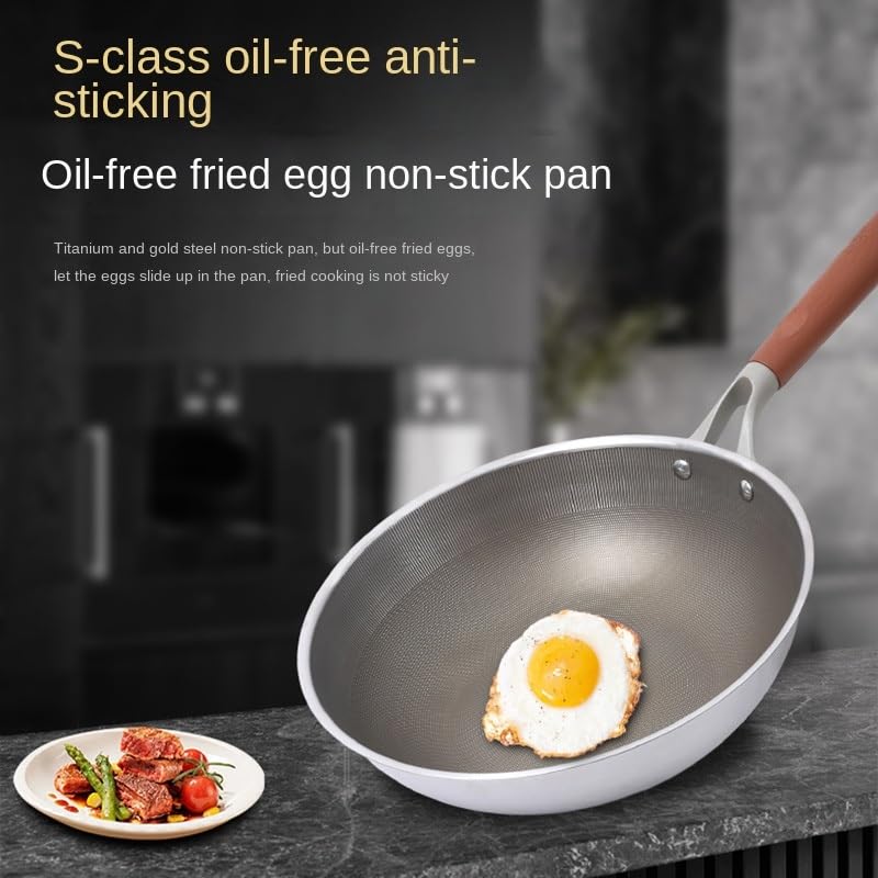 Wok de aleación con tapa y mango, antiadherente miniatura 3