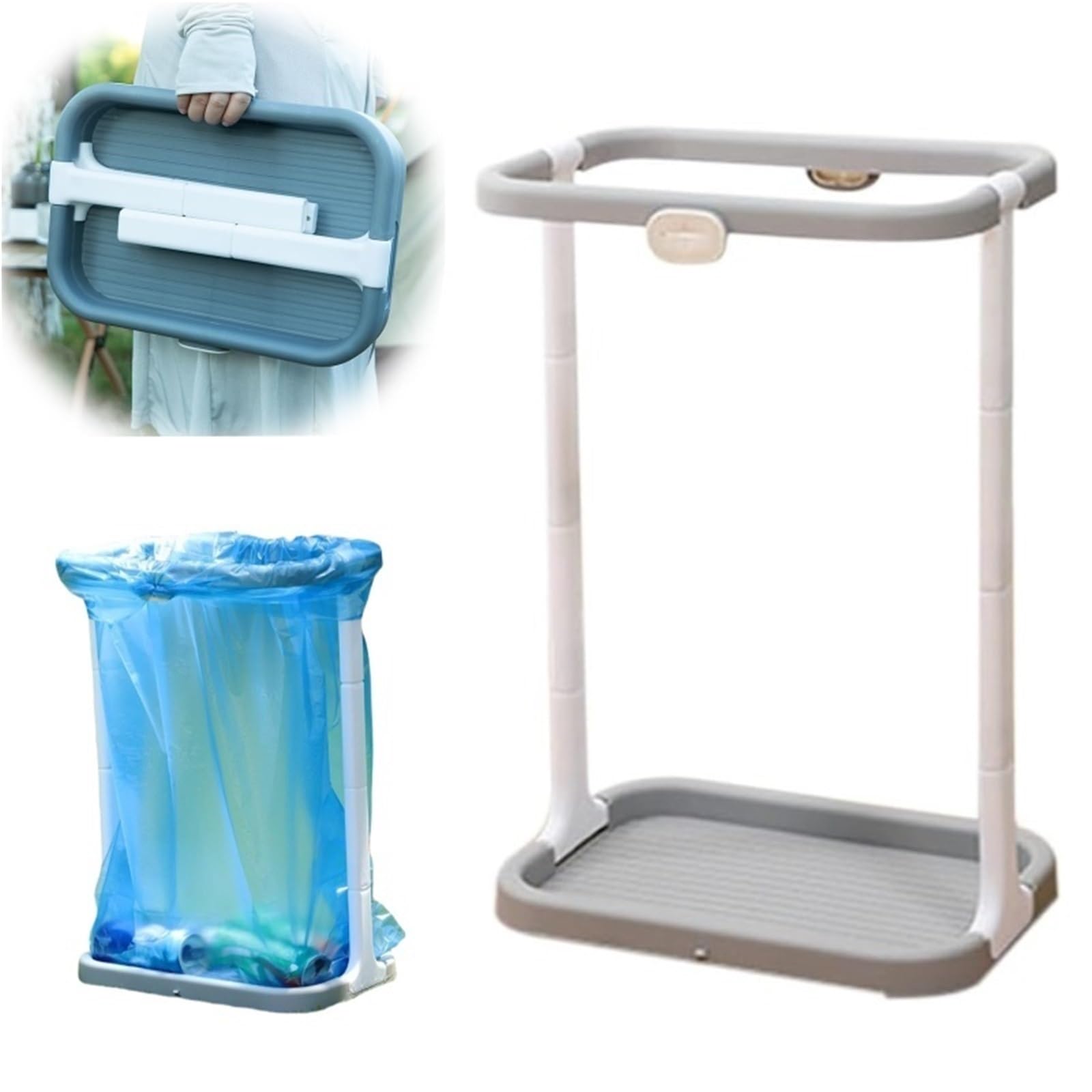 Estante for Bolsas de Basura, Estante Colgante Multifuncional, Soporte for Bolsa Grande for Exteriores, Almacenamiento portátil for el hogar para Bolsas(Light Gray)