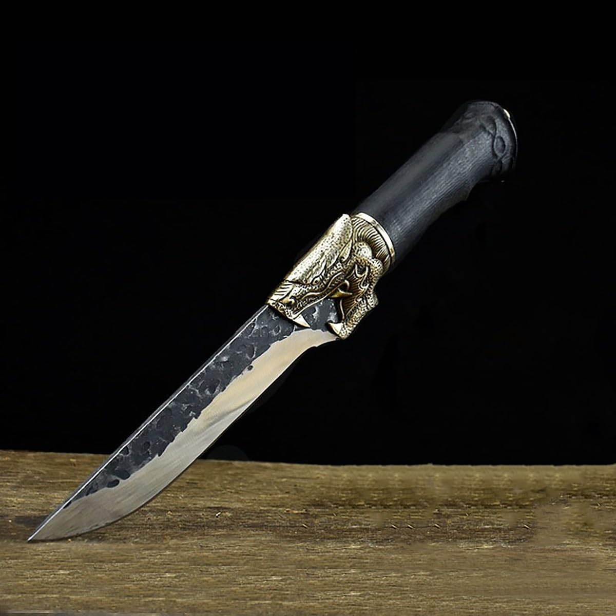 Meat Cleaver,Cleaver Knife, Longquan Knife Handmade Forged Steel Professional Kitchen Knives Utility Boning Cleaver Barbecue Hunting Machete Knife (Color : B With Gift Box)