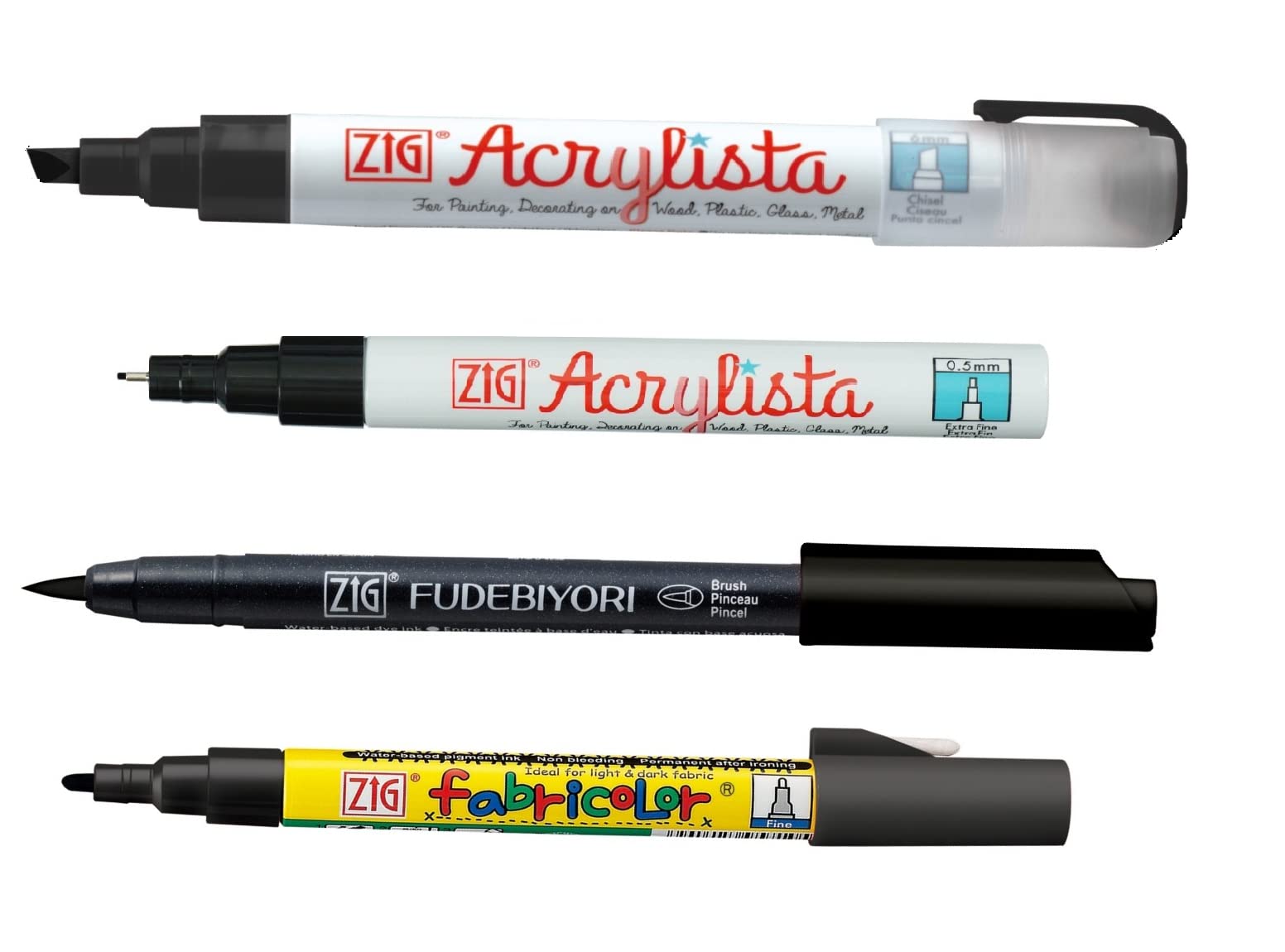 Buy Kuretake Zig BLACK 4 Pens Set, APCertified, Made in Japan, Best