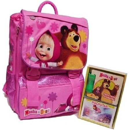 Zaino Estensibile Primino C/Gadget Rosa Masha e Orso : Amazon.it: Valigeria