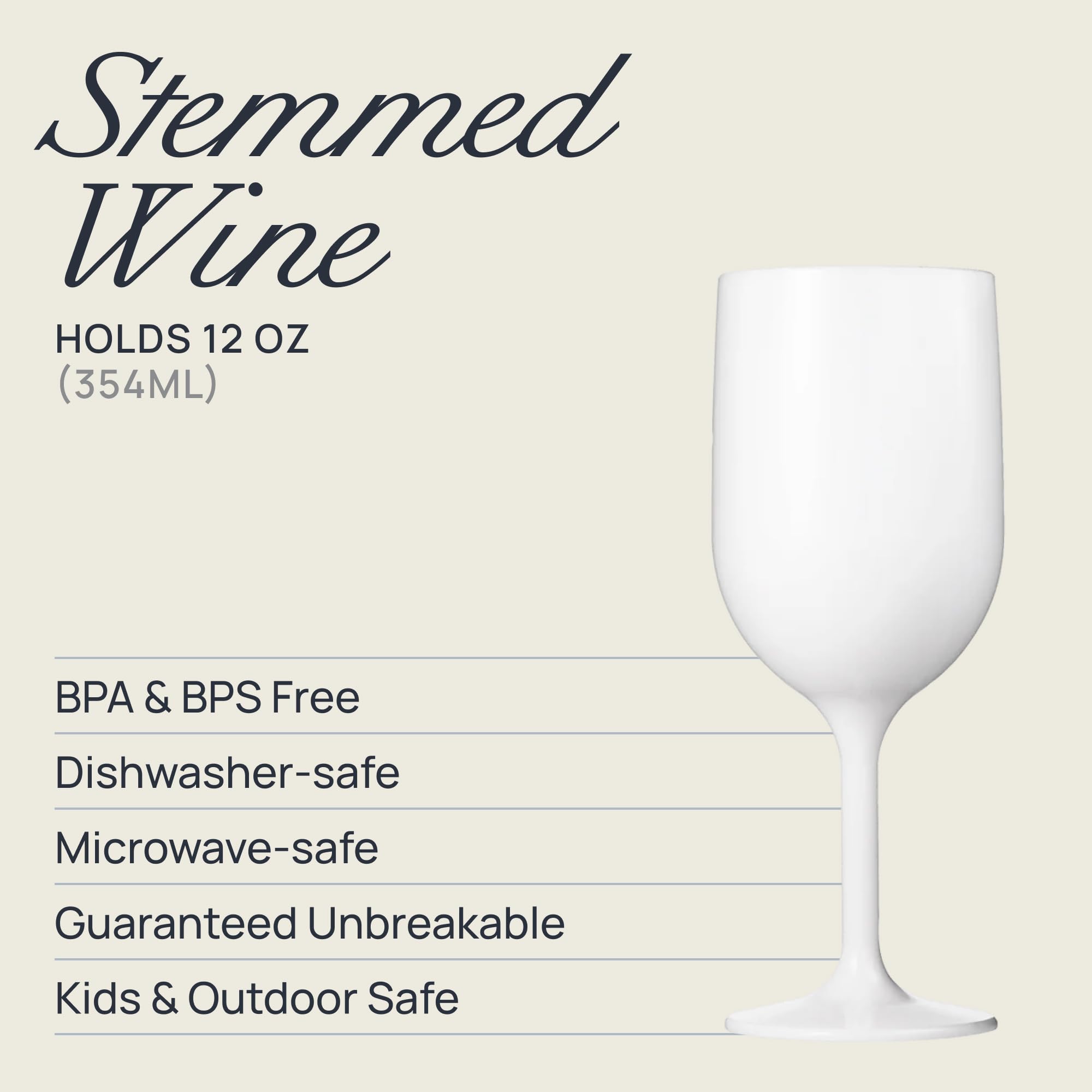 Drinique Unbreakable Wine Glasses - Set of 4 -5