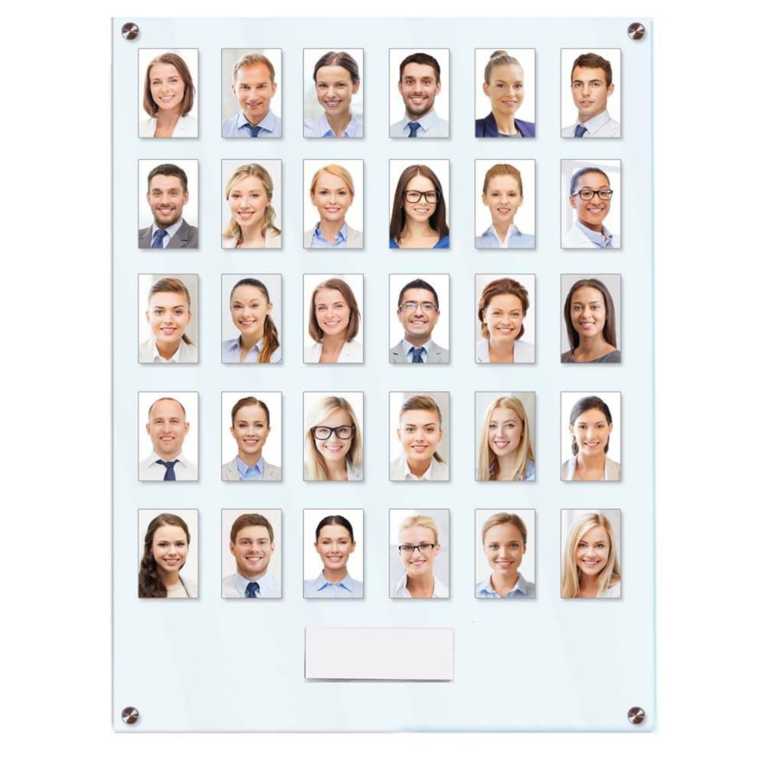 Get Acrylic Photo Frames - Clear 30 Pocket Image Staff, Student, Employee Display Board With Pocket Header. 605mm Height x 472mm Width (60.5cm x 47.2cm)