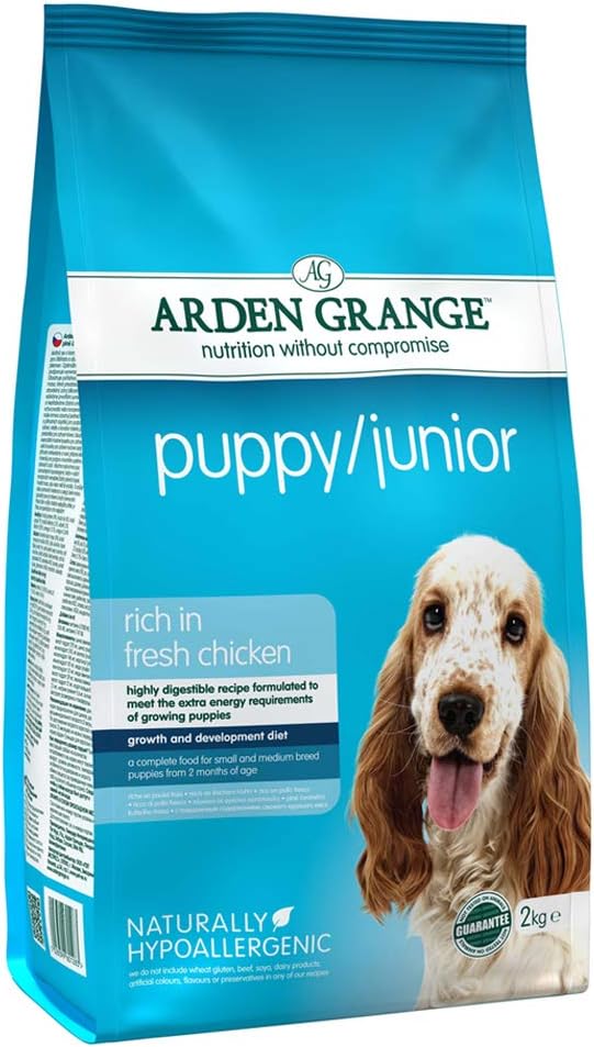 Arden Grange Puppy/Junior Dry Dog Food, Chicken, 2 Kg, Pack of 4