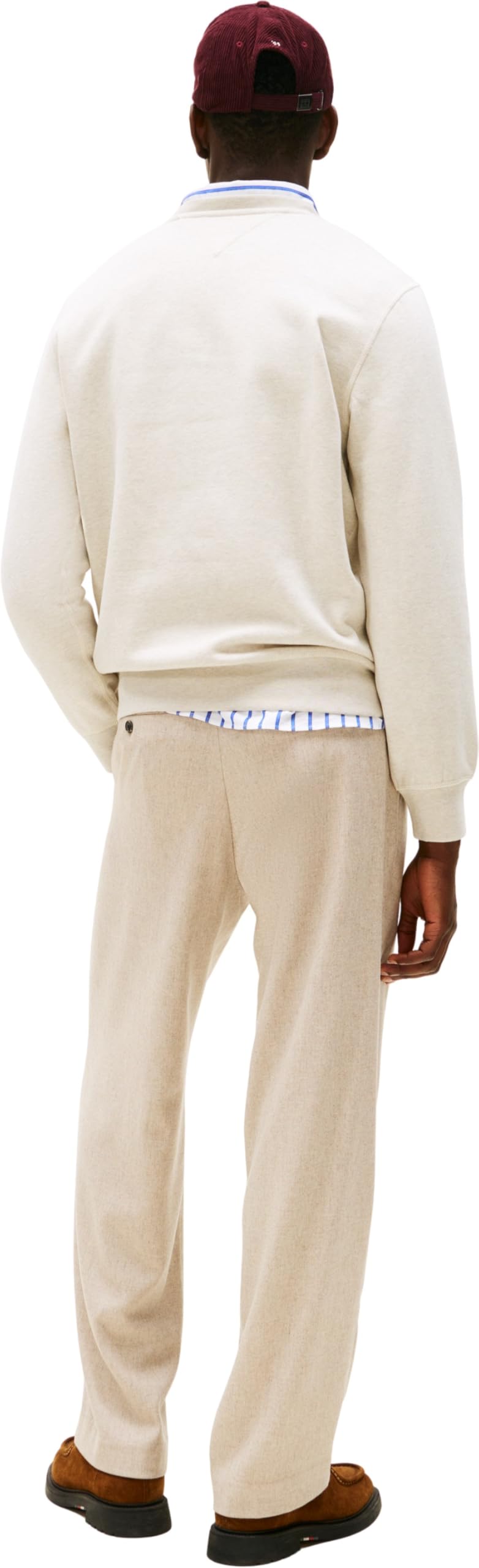 Tommy Hilfiger Męska bluza ESS SEASONAL FLEECE CREWNECK MW0MW40000, beżowa, XS, Beżowy (wrzosowe mleko owsiane), XS