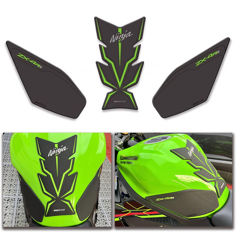 Kawasaki ZX4R ZX-4RR Tank Traction Pads - Rubber Knee Grip Stickers For 2023-2024 Models