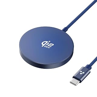 Ambrane 25W Qi2.2 Magsafe Wireless Charger, Fastest Wireless Charging - Charge 50% in 30 mins, New Qi2.2 Certified Technology, iPhone 12 to 17 All Models & Android Wireless Devices (AerosynQ 2, Blue) - Amazon product rated Grade A