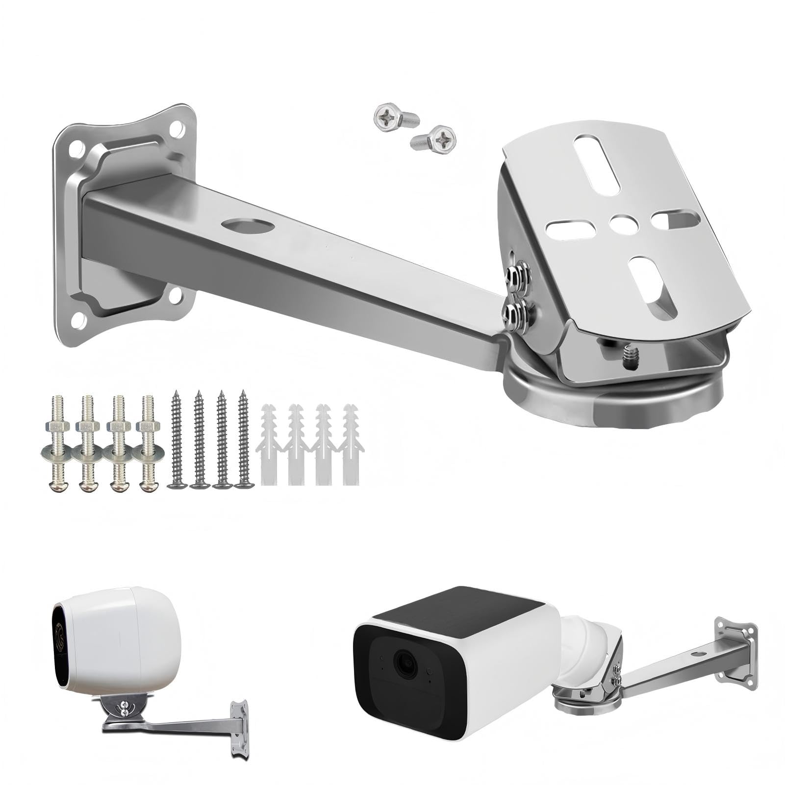 NALACAL WiTi Stainless Steel Wall Mount Bracket for Surveillance Camera, Extension Arm Holder for CCTV IP WiFi Battery Cameras, Security Surveillance Systems Installing Indoor and Outdoor