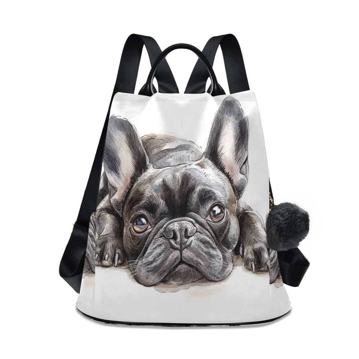 ALAZA French Bulldog Lie Prone Comfortably Trips Hiking Camping Rucksack Pack for Women