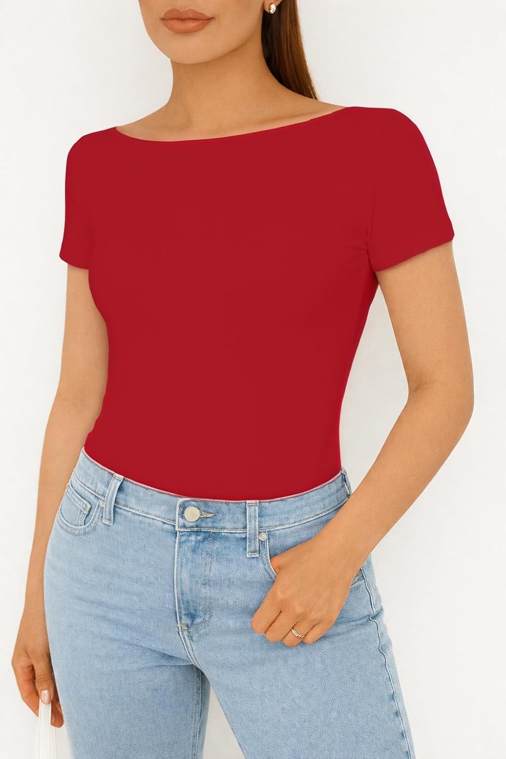 ForeFair Women Sexy Backless Going Out Tops Short Sleeve Slim Fit Summer Open Back Y2K Tops - Image 5