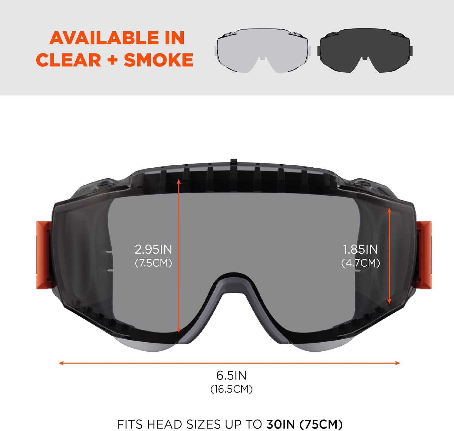 Ergodyne Skullerz MODI Protective OTG Safety Goggle, Indirect Venting, Anti Fog, Scratch Resistant​