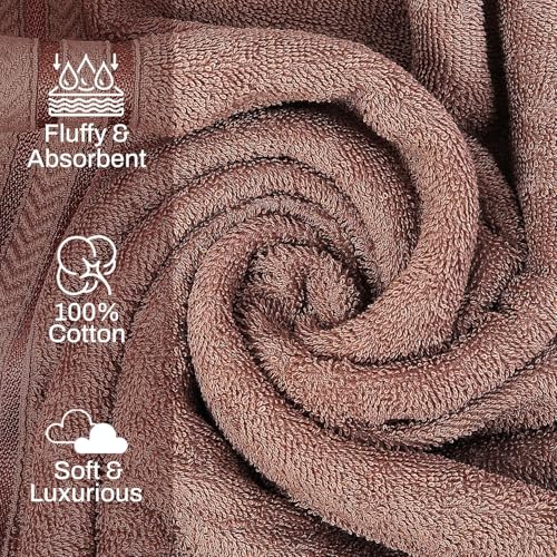 Image of Layers 100% Cotton Gym Towel | 380 GSM Quick Dry & Super Absorbent | Soft, Fade Resistant & Long Lasting | Gym, Yoga, Sports, Travel & Pool | 1 Piece for Men & Women | 50 x 100 cm - Brown
