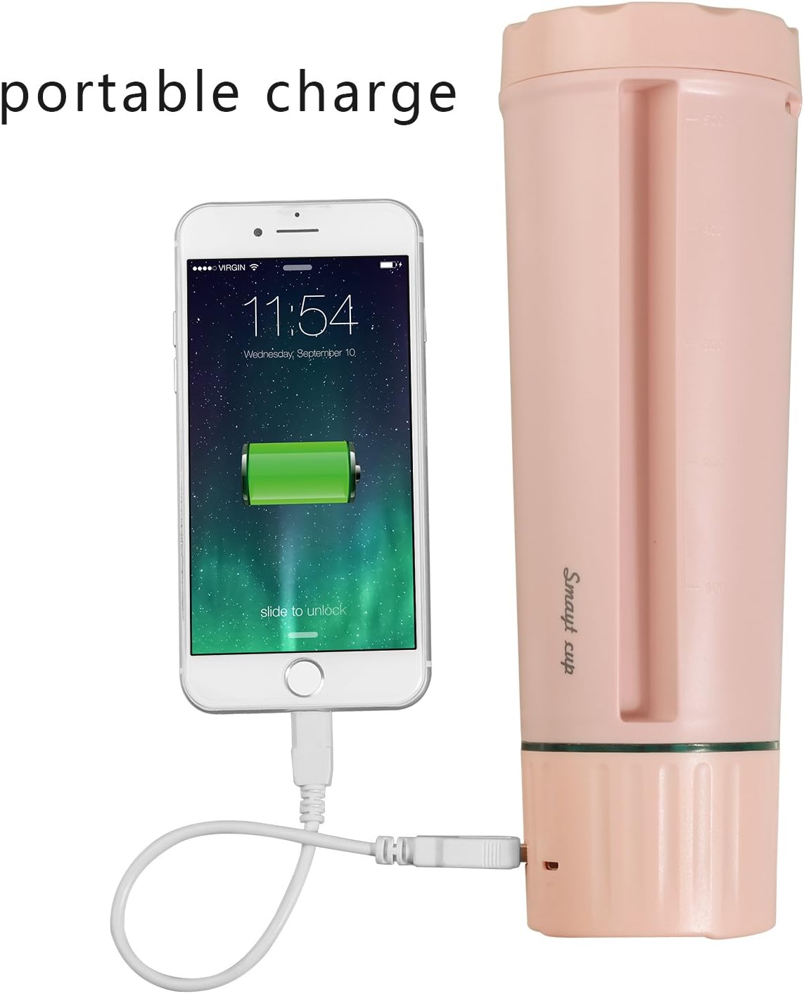 VOSON Smart Cup Water Bottle 570Ml for Self Photo Taking,Bluetooth Speaker,Phone Holder, Phone Charger