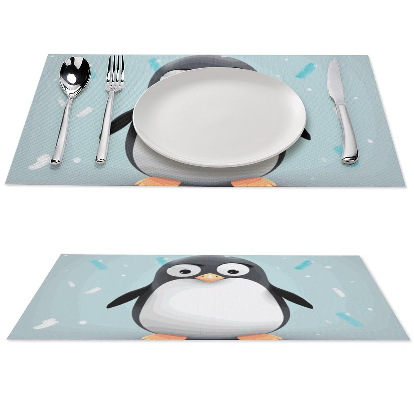 Set de table antidérapant avec pingouin pour protéger les tables des enfants