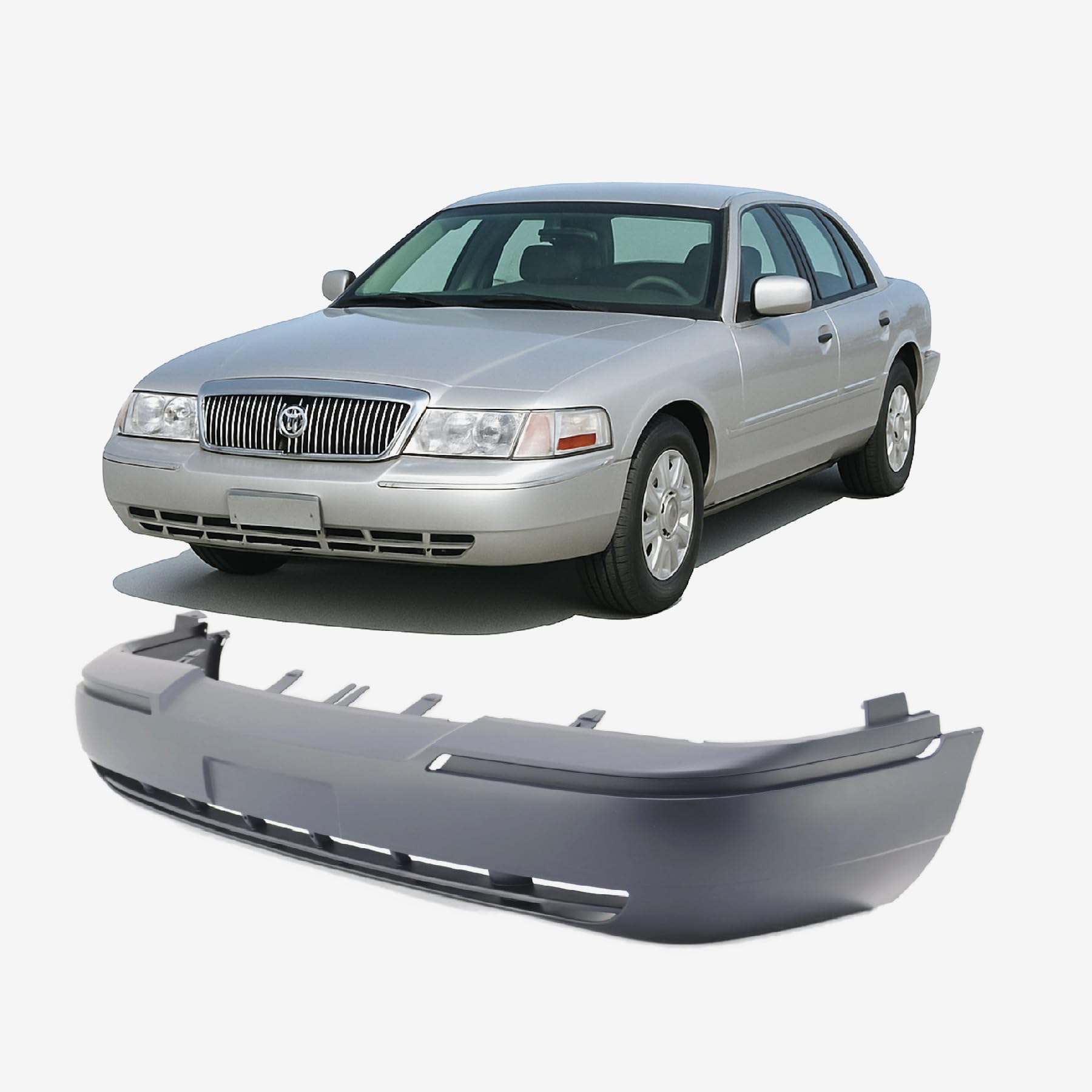 FitParts Compatible With Front Bumper Cover 2003-2005 Mercury Grand Marquis GSL GS LS Limited Edition Ultimate Edition LSE Sedan 03-05. New, Primed and Ready for Paint. FO1000518 3W3Z17D957BA 2004