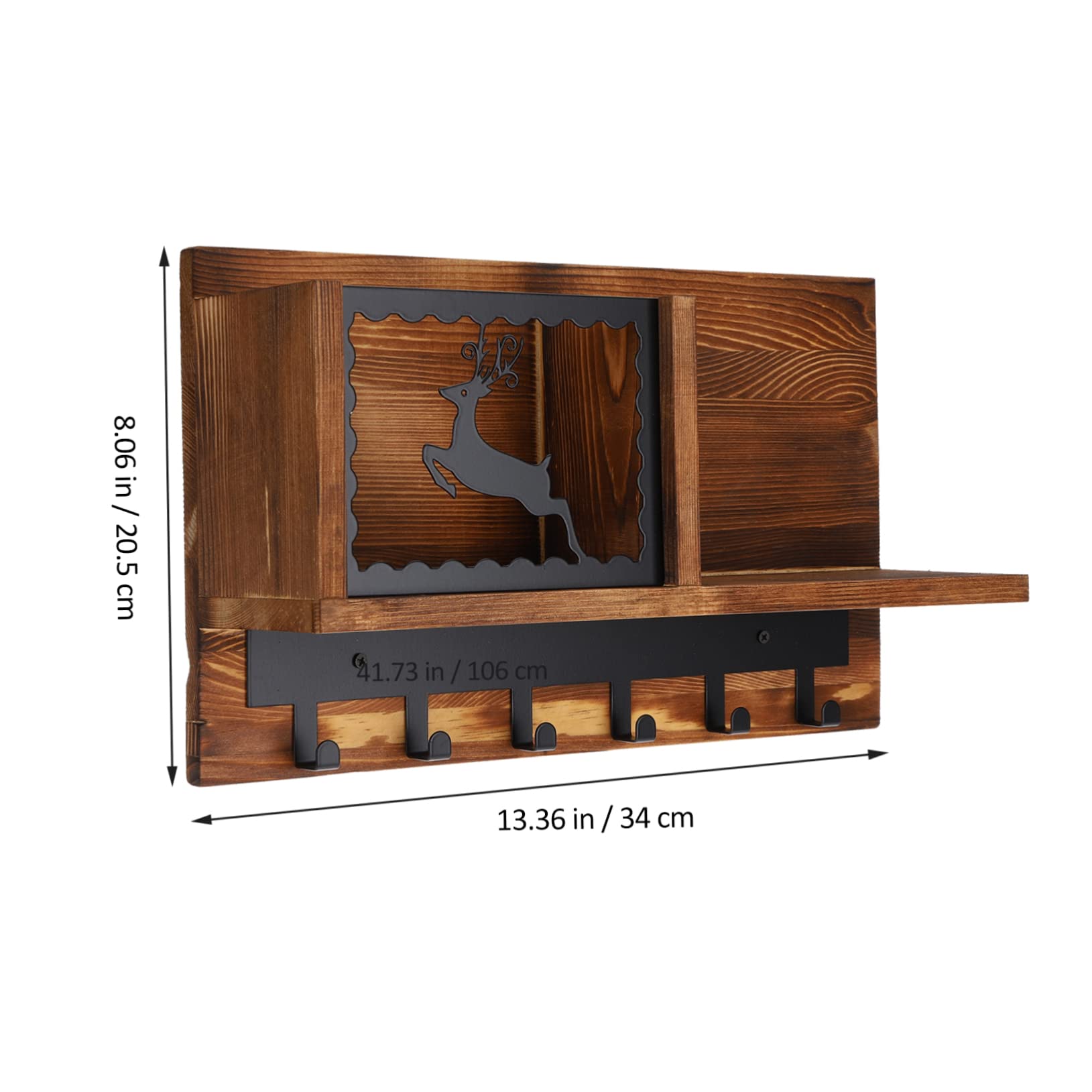 Portachiavi da Parete Organizer Marrone in Legno e Ferro