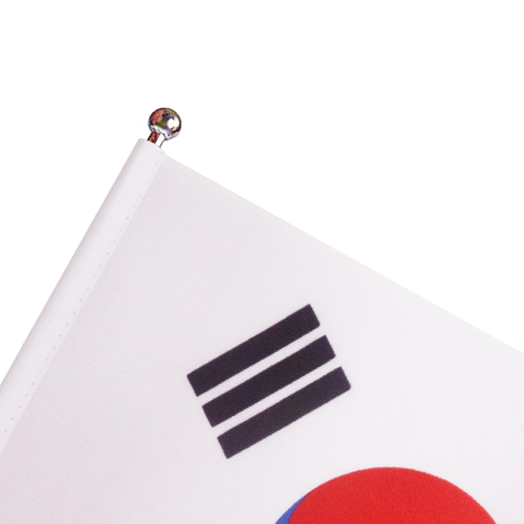 AZ FLAG Bandera de Mesa Corea del Sur 22x15 cm Surcoreana Satén Base Metal | Uso interior Bandera de escritorio 대한민국 acabado cosido y bordes reforzados con mástil y base metálica