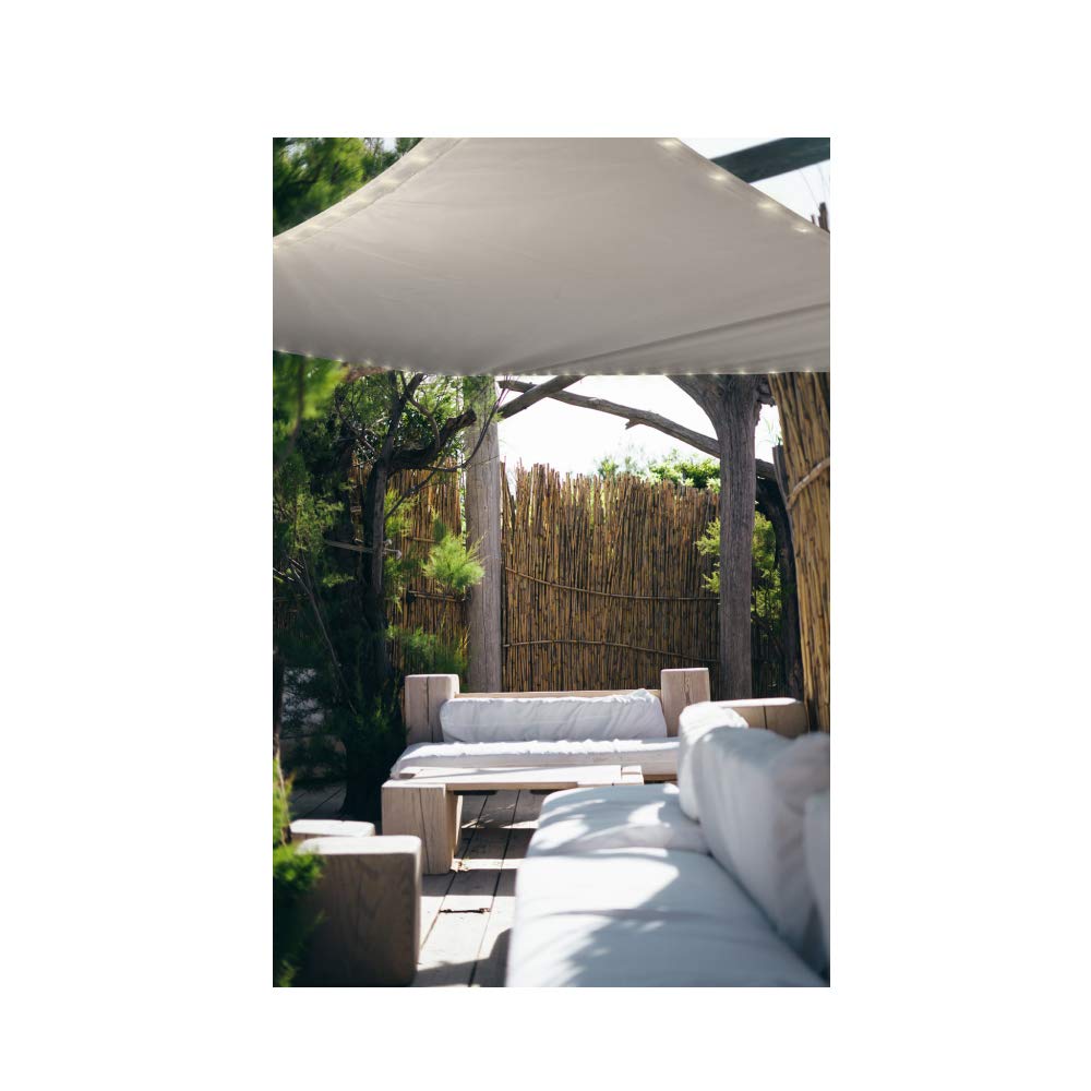 LED Sonnensegel Maia Rechteckig – Solar-Beleuchtung & Wasserdichter UV-Schutz – Hochwertiges Polyester für Garten & Terrasse (Beige 3x2m)