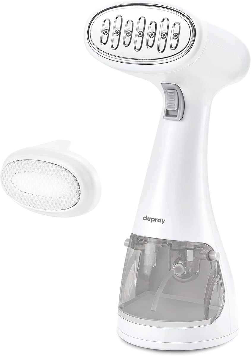 Dupray Voila 3-in-1 Clothes Steamer, Portable Handheld Garment Steamer, Heated Stainless Steel Plate, 30-Second Heat-Up, Portable Travel Steamer for Fabrics