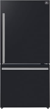 Forno 31" Milano Espresso Black Fridge with Bottom Freezer - 17.2 cu. ft Counter Depth Refrigerator with Touch Control & LED - Swing Door Fridge with Adjustable Door Bins and Crisper Drawer