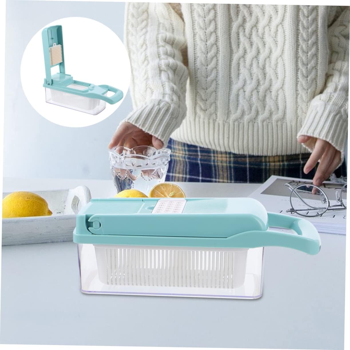 Alipis Multi-Functional Vegetable Chopper Slicer Cutter Egg White Separation Stainless Steel Grater for Potatoes and Vegetables for Home Cooking and Meal Prep