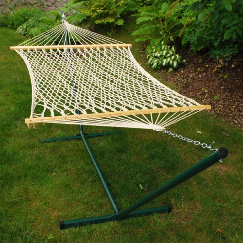 Algoma 6250 Two Point Individual Rope Hammock And Stand Combo,Off-White #TOP1