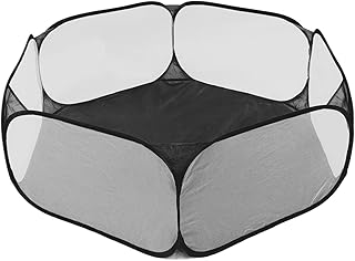 Easy Access Small Animal Playpen Foldable Portable Breathable Durable Interactive Small Animal Cage Black