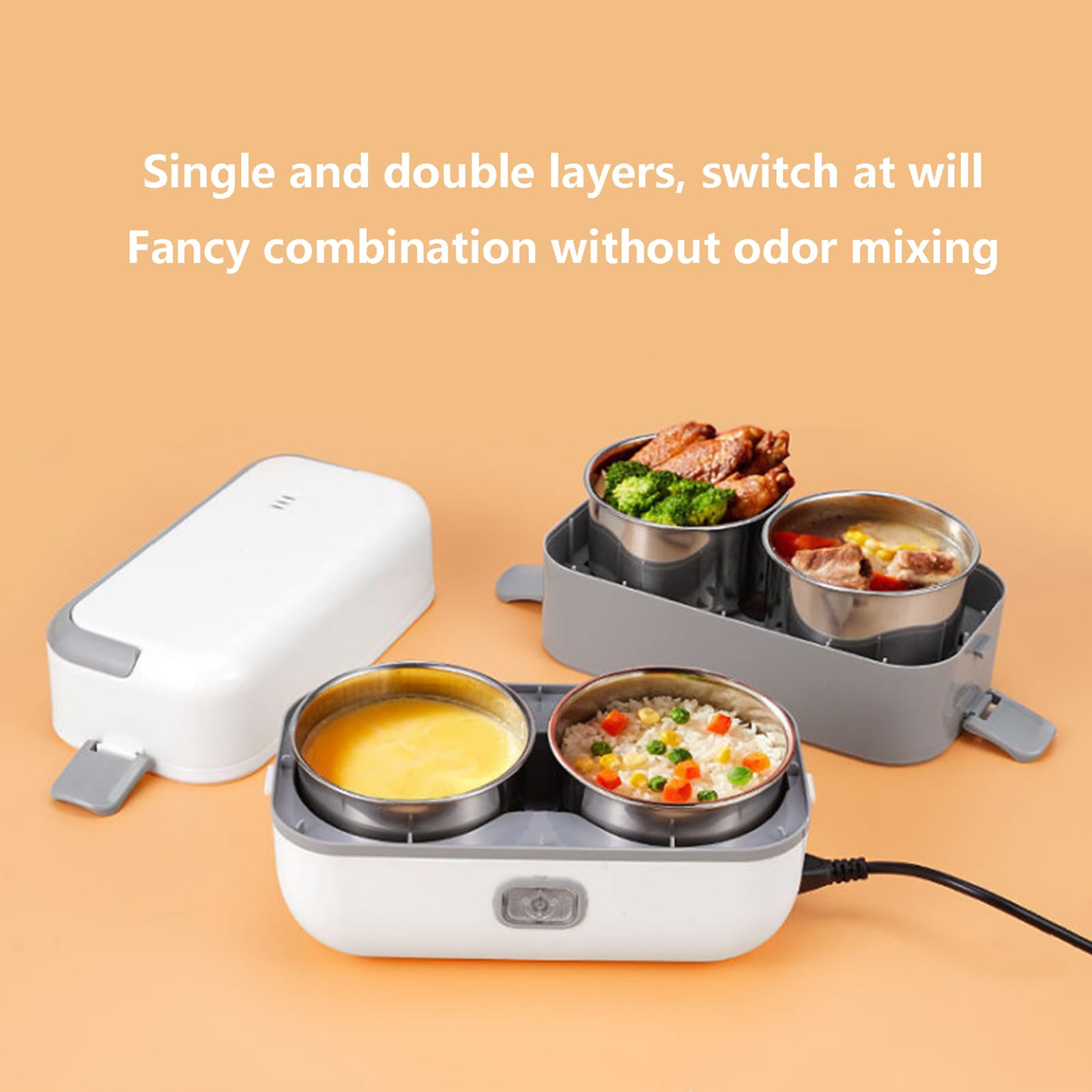 Zerodis Lunch Box Riscaldato, Scaldavivande Elettrico con 2