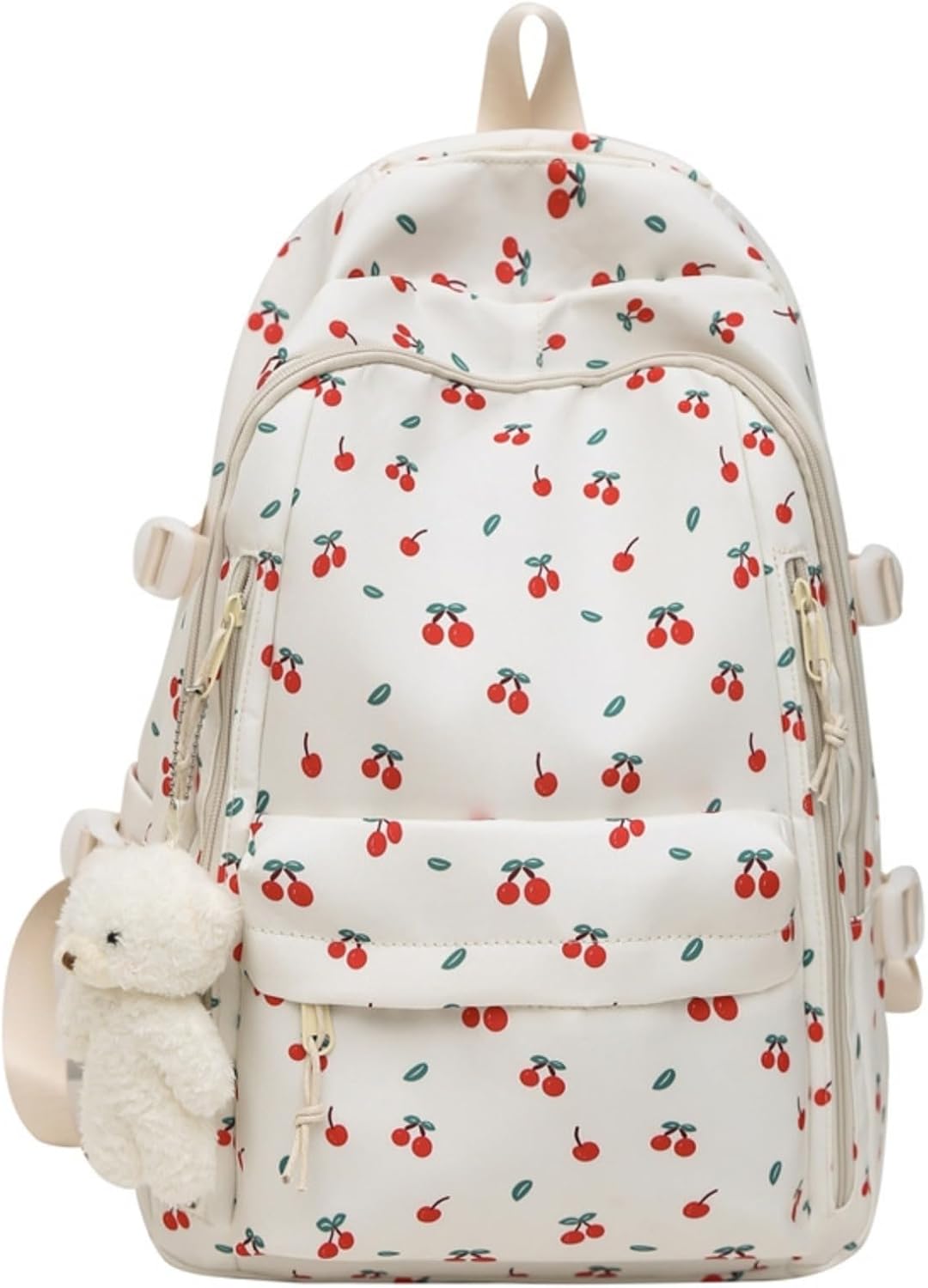 Cute Floral Printed Backpack for Women Preppy Kawaii Aesthetic Laptop Bookbag Coquette Work Travel College Daypack (Rose)