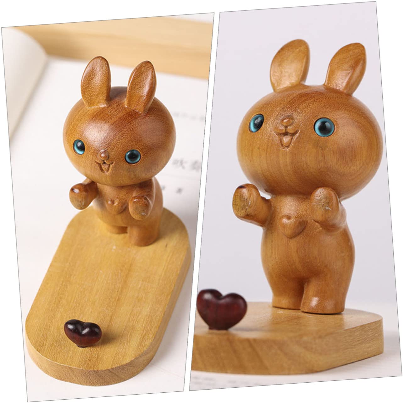 Housoutil 3 Pezzi Adorabile Supporto Per Telefono Cellulare in Legno Supporto Da Scrivania Per Comodo Uso Letto Divano