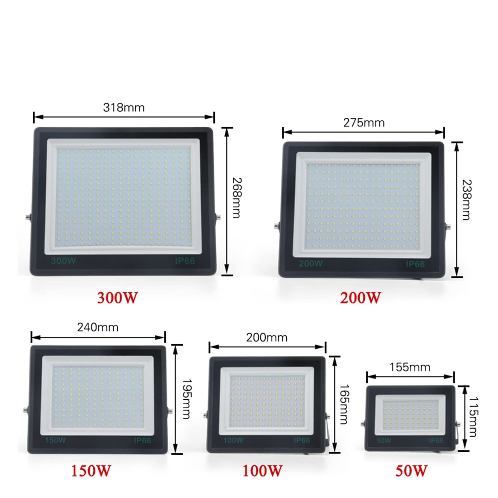 Reflektory zewnętrzne, 30 0W LED Oświetlenie zewnętrzne reflektorów IP67 Temperowane szklane powódź światło ogrodowe światło 20 0W 150W 100W(200W)