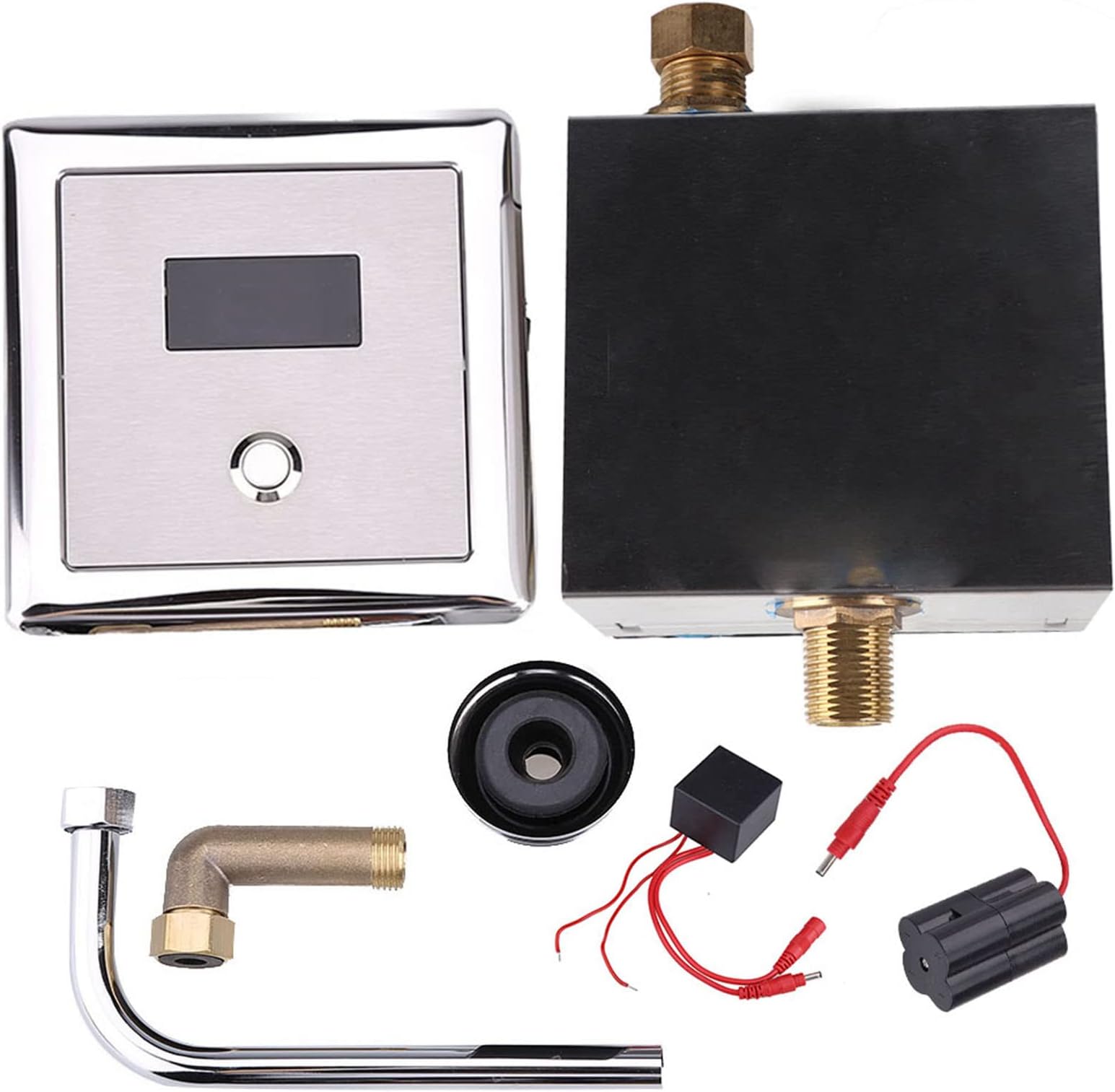 Automatic Toilet Flusher,Sensing Flush Valve,Wall Mount Lavatory Urinal Flush Valve,Bath Toilet Faucet Taps,for Hotel Home Lavatory Toilet for Bathroom, Toilet, Flushing Fittings, WC, Automatic