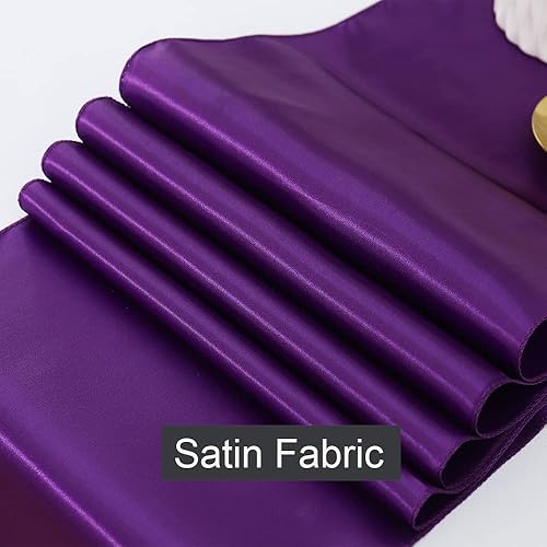 Vista 30 de Paquete de 50 bandas de satén para sillas de color azul bebé, lazos para sillas de boda, revelación de género, baby shower, fiesta, decoración