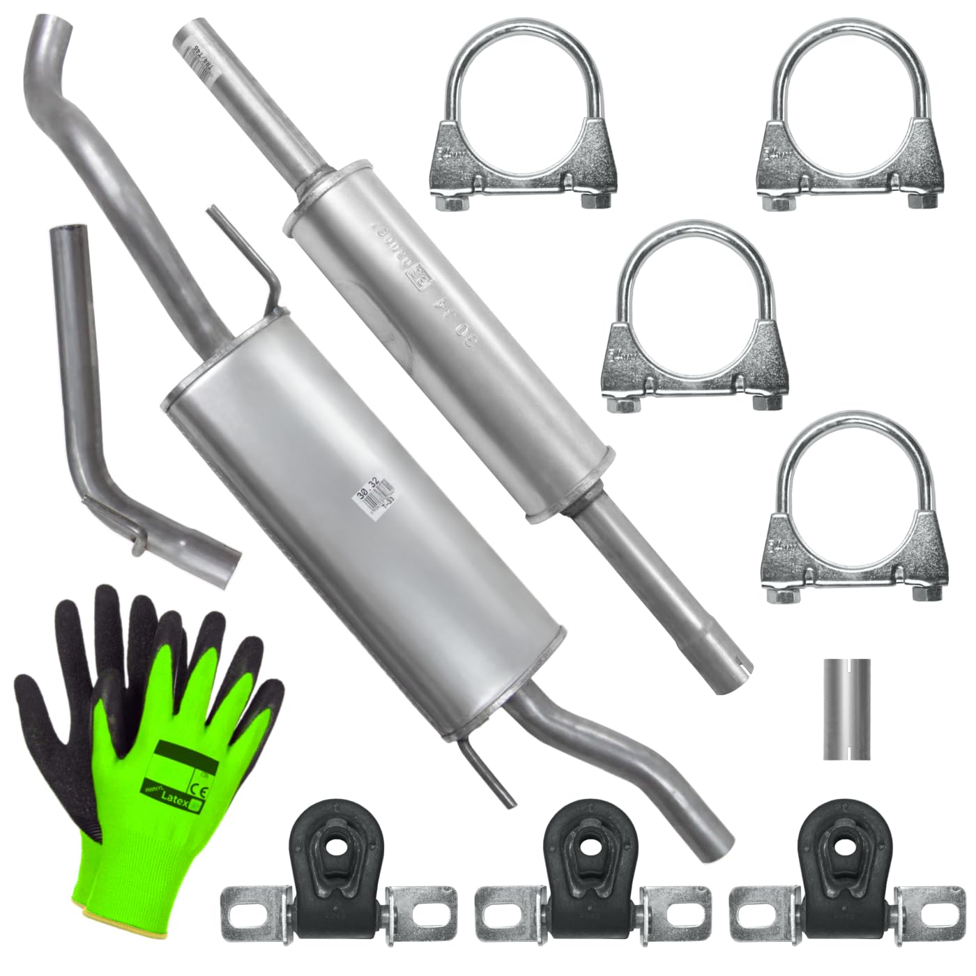 POLMOstrow Auspuff für VW Golf 3 III 1991-1997 | Mitteltopf und Endtopf, Motoren: 1.4 - 1.6 - 1.8 - 1.9 D, Cabrio, Fließheck